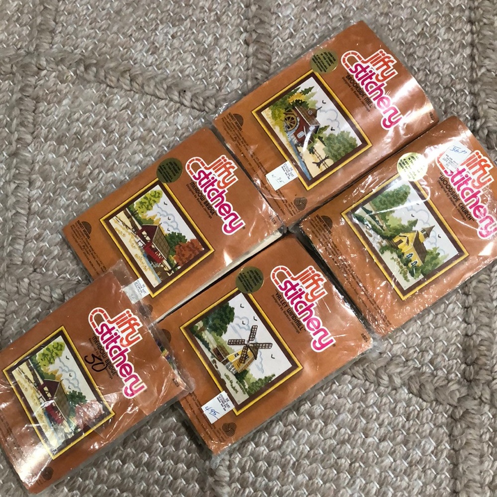 Set of 5 Vintage Jiffy Stichery